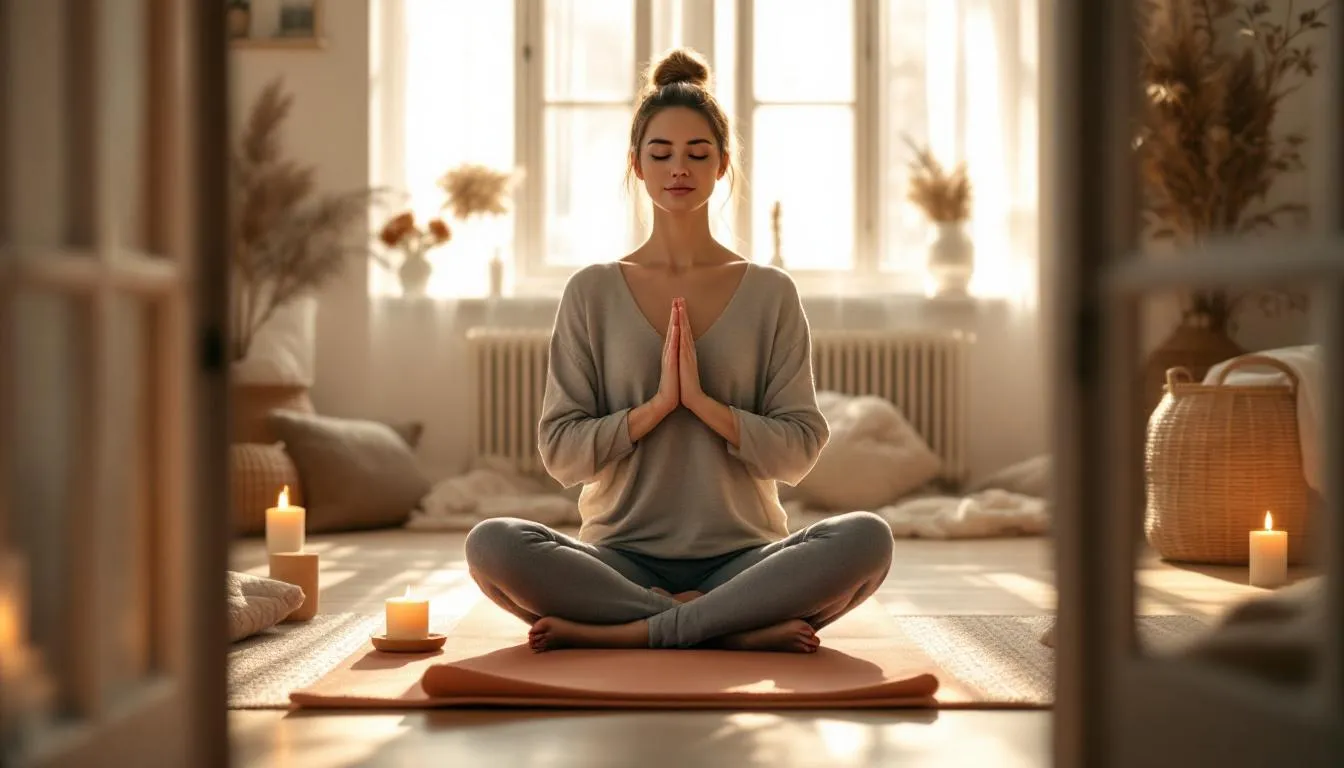 Pratiquant de yoga apaisant pour réduire l'anxiété et le stress mental