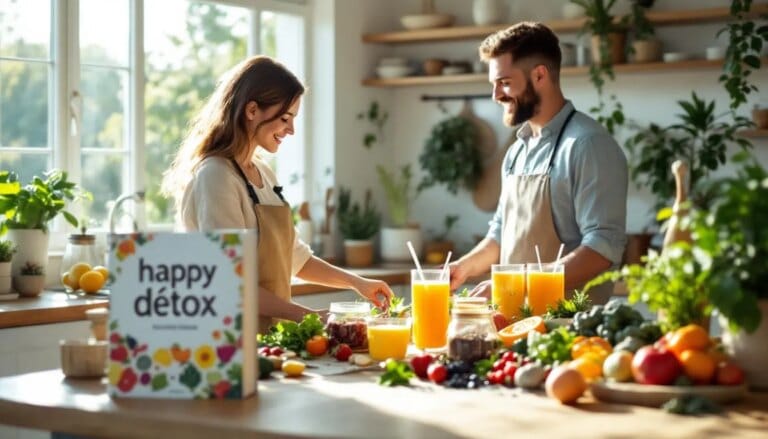 Couverture du livre Happy Détox présentant un guide de détoxification naturelle