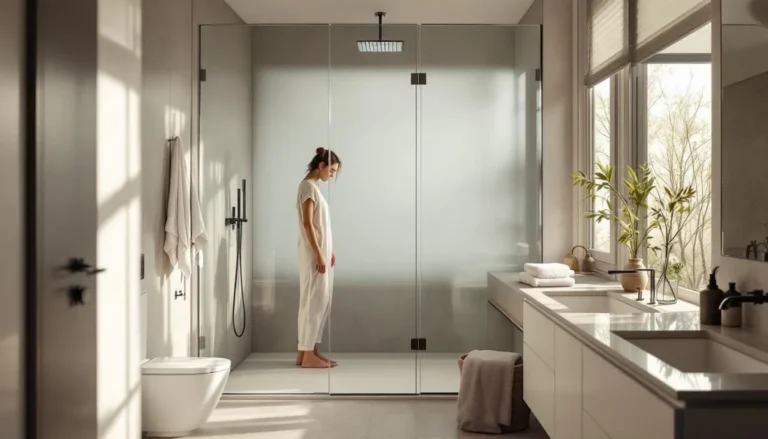 Femme effectuant les grandes ablutions, purification rituelle avec sérénité